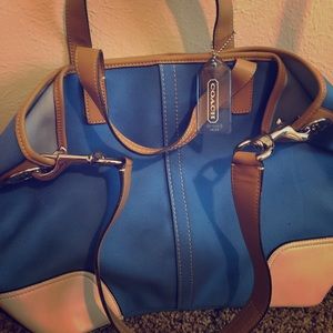 Blue & brown Coach bag